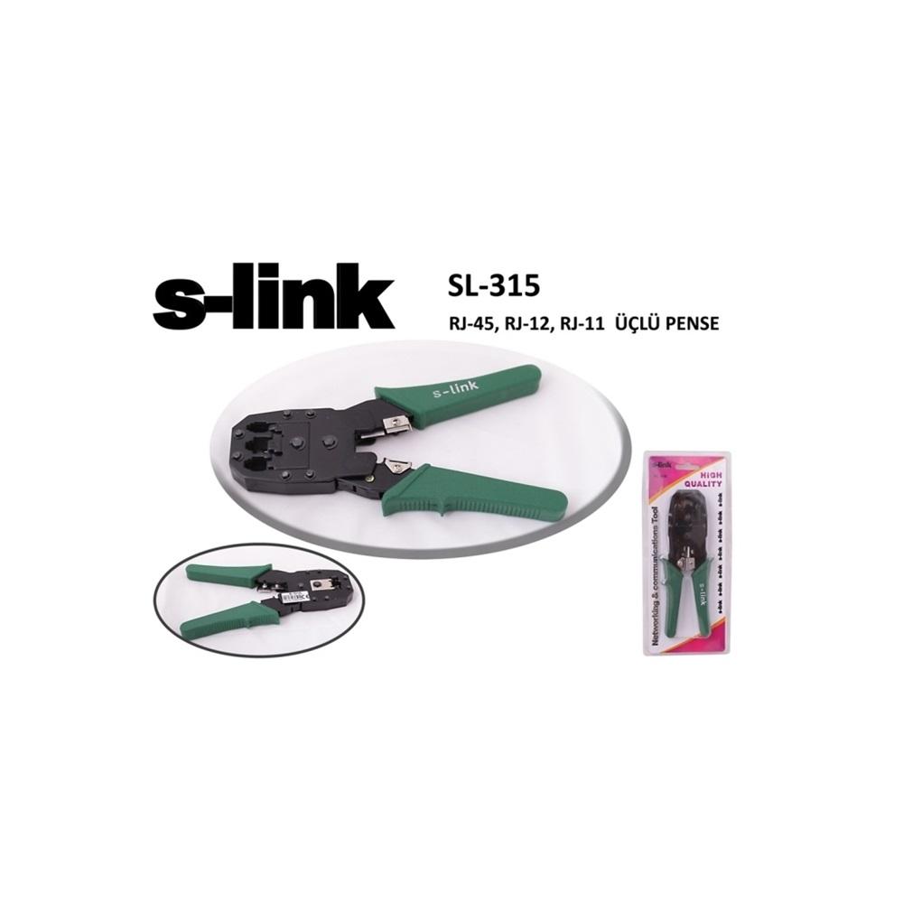 S-LINK SL-315, RJ45/RJ12/RJ11 Üçlü Pense, Kablo Ucu Konnektör Sıkma Pensesi