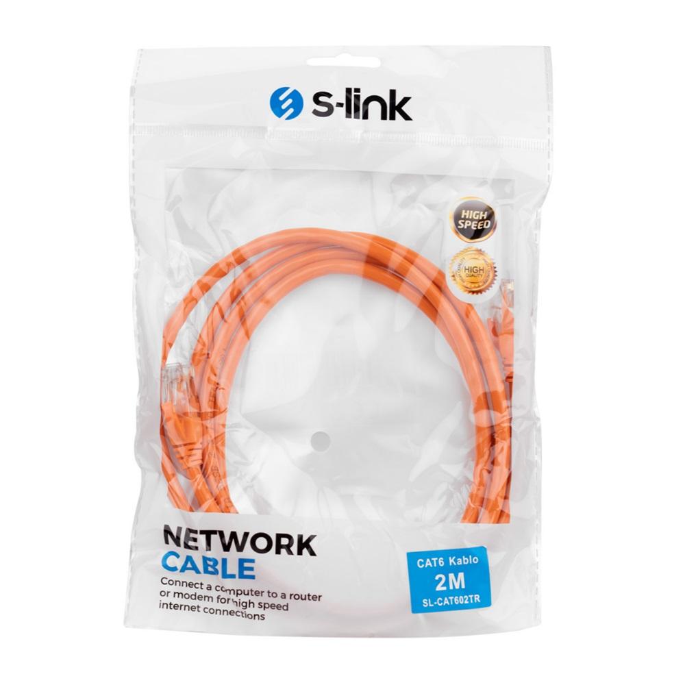 S-LINK SL-CAT602TR, CAT6, Patch, 2Mt, Kablo (Turuncu)