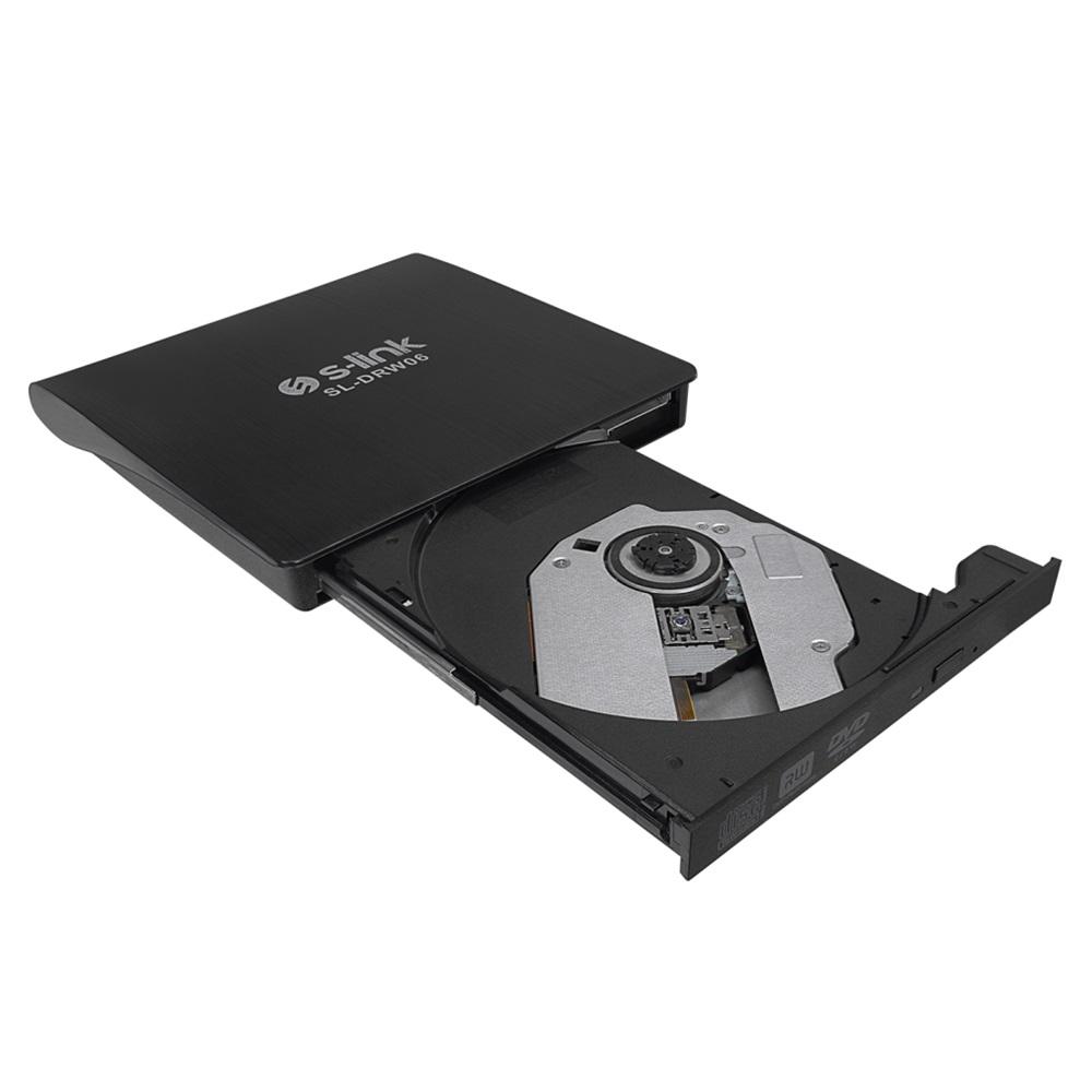 S-LINK SL-DRW06, USB 3.0, External, Siyah, Slim, CD-R/DVD-R/RW Optik Okuyucu/Yazıcı