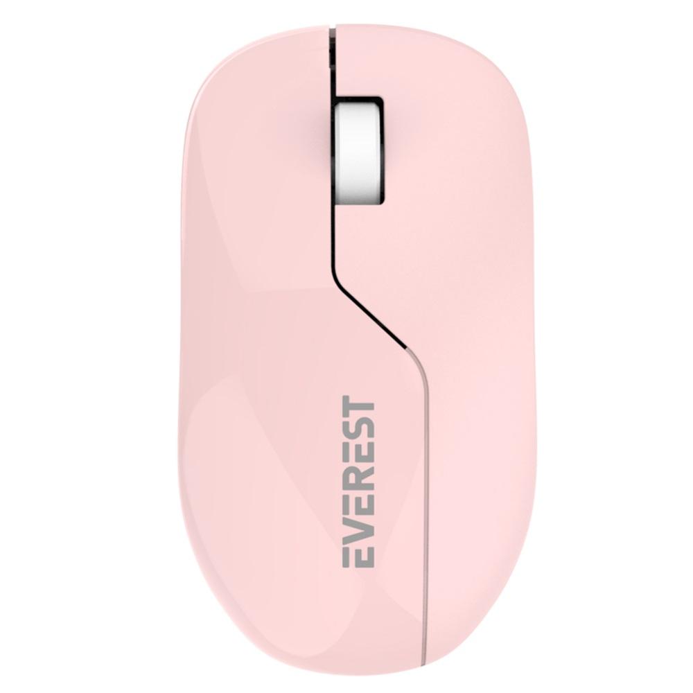EVEREST SMW-973, Pembe, USB Nano 2,4G Kablosuz, 1200dpi, Optik, 4 Tuşlu, Mouse