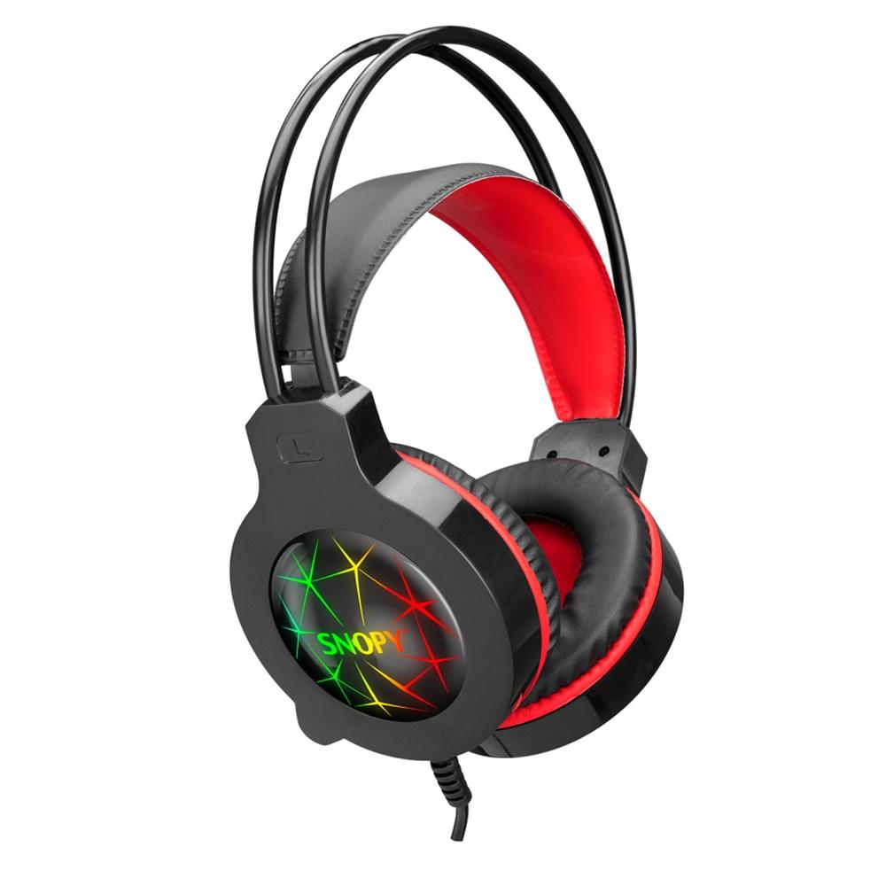 SNOPY SN-GX7, CRAZY, Kablolu, 3.5mm Jac, USB, Rainbow Aydınlatma, Gaming, Mikrofonlu, Kulaklık (Siyah)