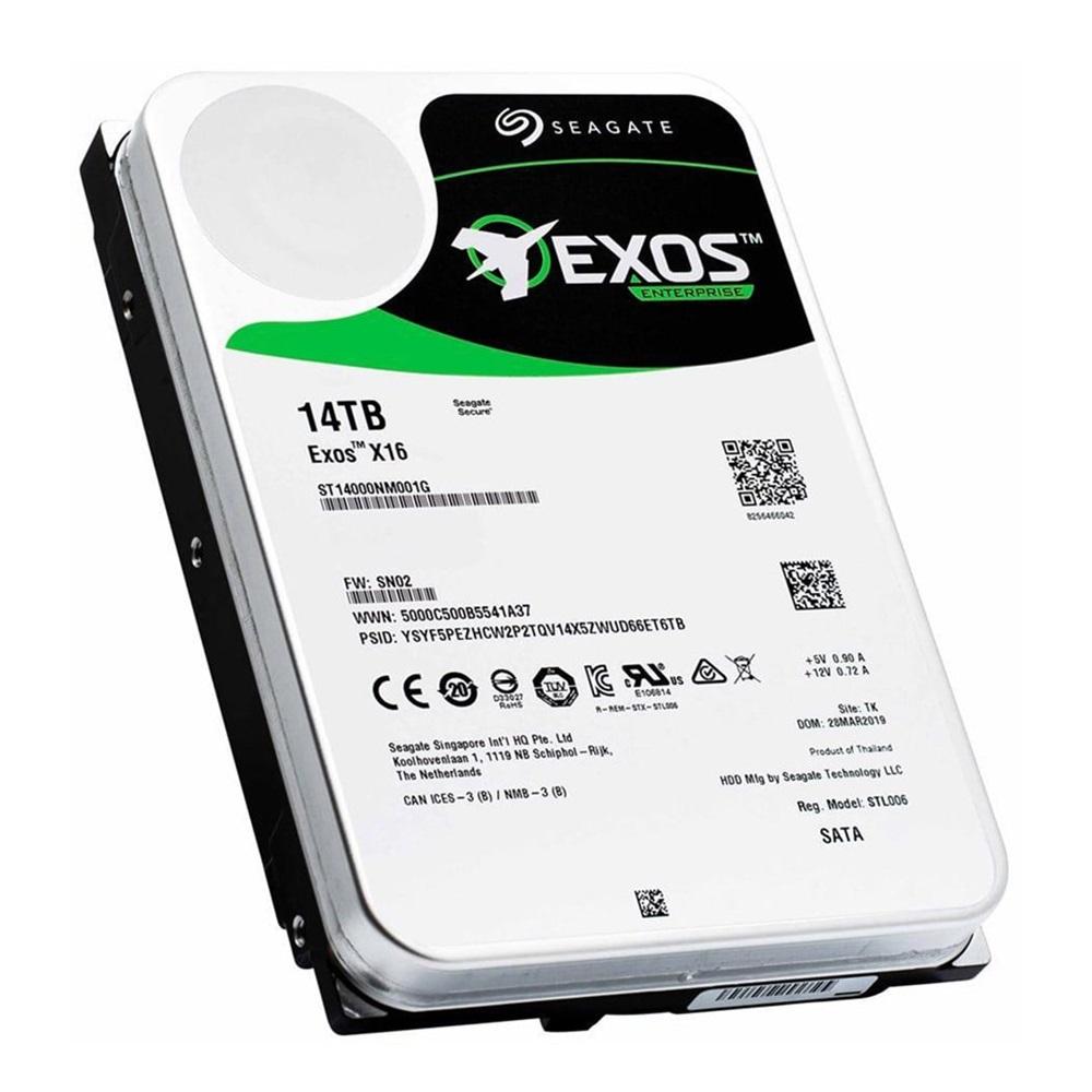 SEAGATE EXOS X16, ST14000NM001G, 3.5", 14TB, 256Mb, 7200 Rpm, 7/24 Enterprise, DATA CENTER-GÜVENLİK-NAS-SERVER, HDD