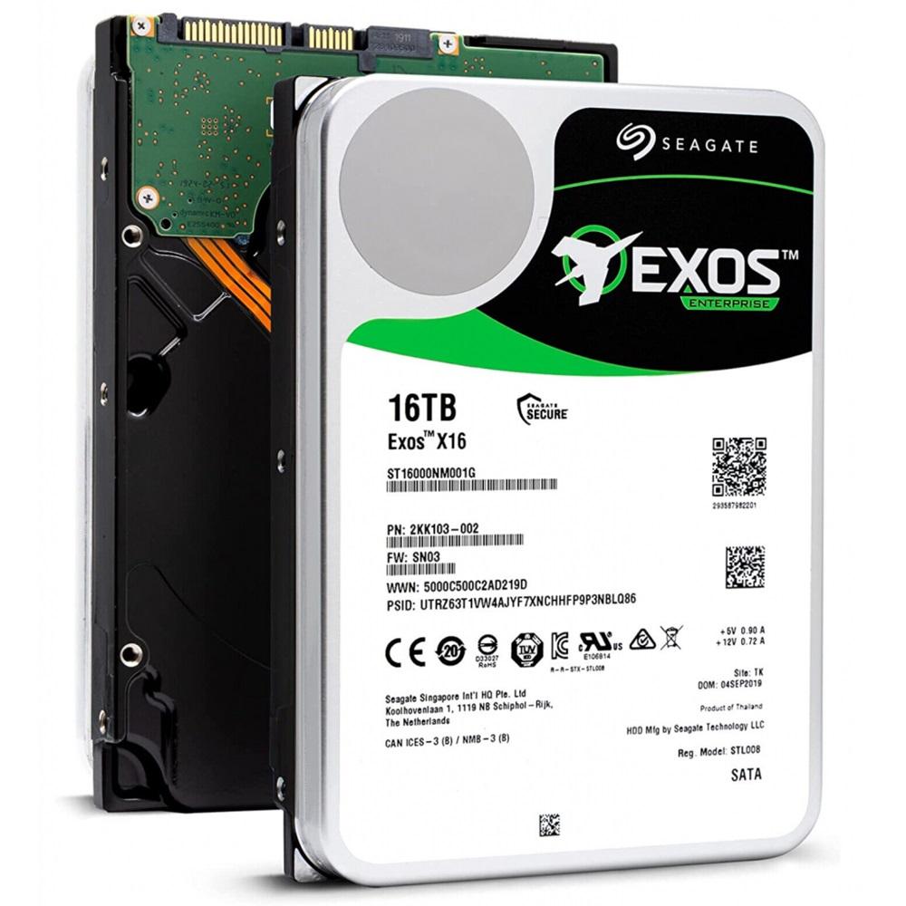 SEAGATE EXOS X16, ST16000NM001G, 3.5", 16TB, 256Mb, 7200 Rpm, 7/24 Enterprise, DATA CENTER-GÜVENLİK-NAS-SERVER, HDD