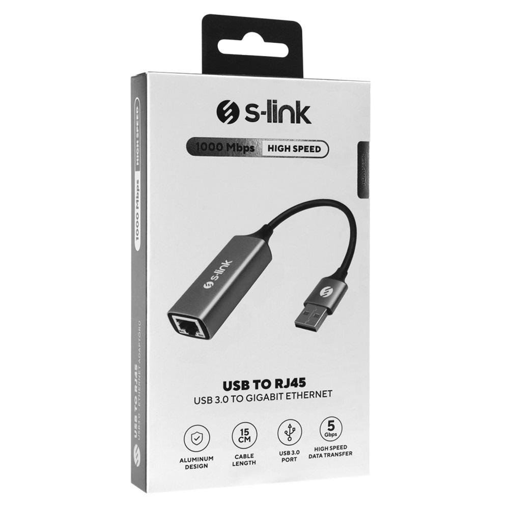 S-LINK SW-U334, GigaBit, USB3.0, Metal, Ethernet Kartı