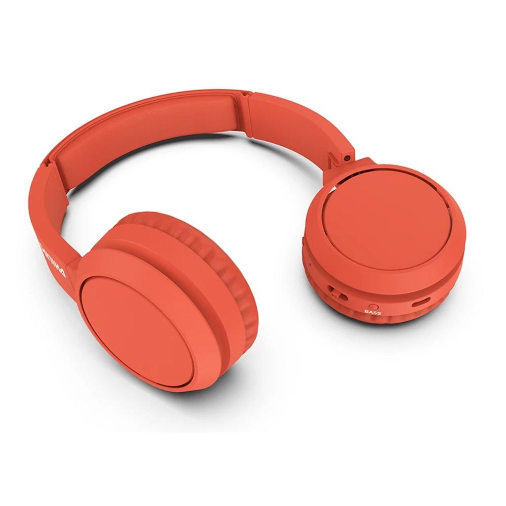 PHILIPS TAH4205RD/00, KIRMIZI, Bluetooth 5.0, Kablosuz, Bas Arttırma Düğmesi, Yastıklı Kafa Bandı, 29saat Oynatma Süresi, 10mt Algılama Mesafesi, Microfonlu Kulaklık