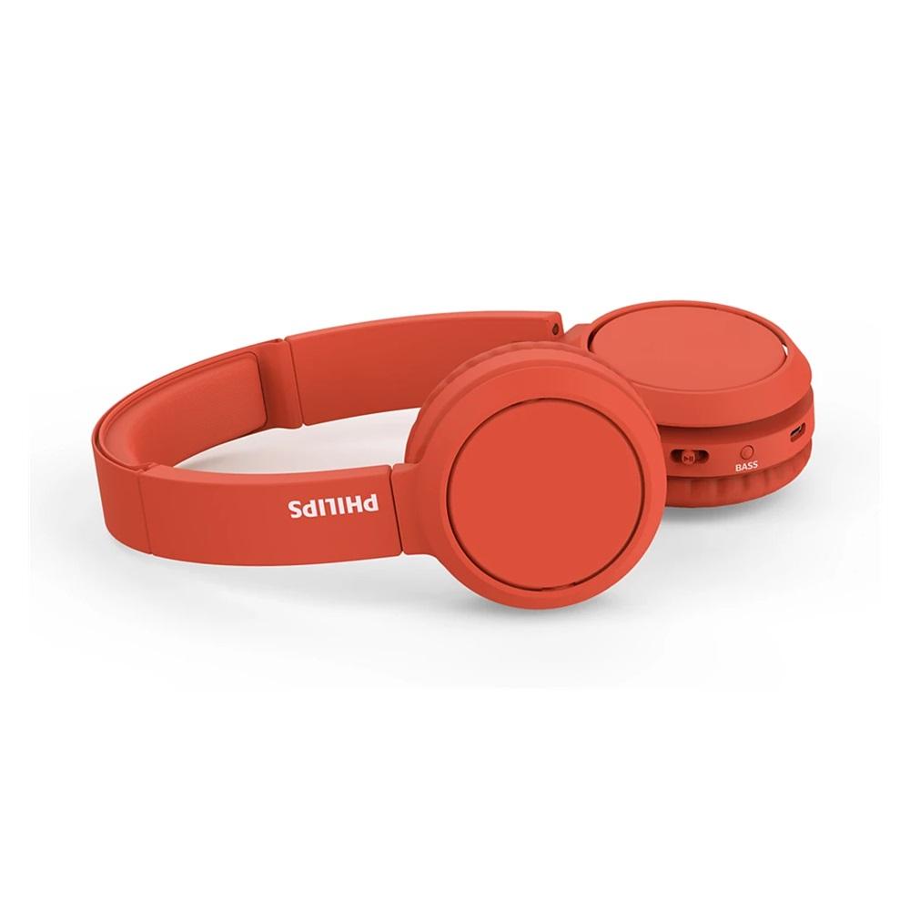 PHILIPS TAH4205RD/00, KIRMIZI, Bluetooth 5.0, Kablosuz, Bas Arttırma Düğmesi, Yastıklı Kafa Bandı, 29saat Oynatma Süresi, 10mt Algılama Mesafesi, Microfonlu Kulaklık