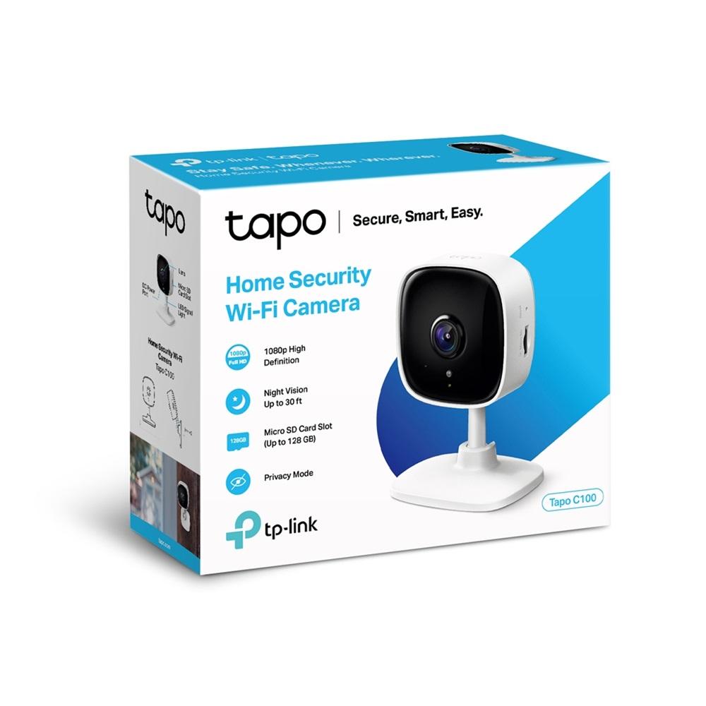 TP-LINK Tapo C100, Bebek/Ev Güvenlik Kamerası, WiFi, 1080P, 20Mt Gece Görüşü, Hareket algılama, Ses ve Işık Alarmı, İki Yönlü Ses