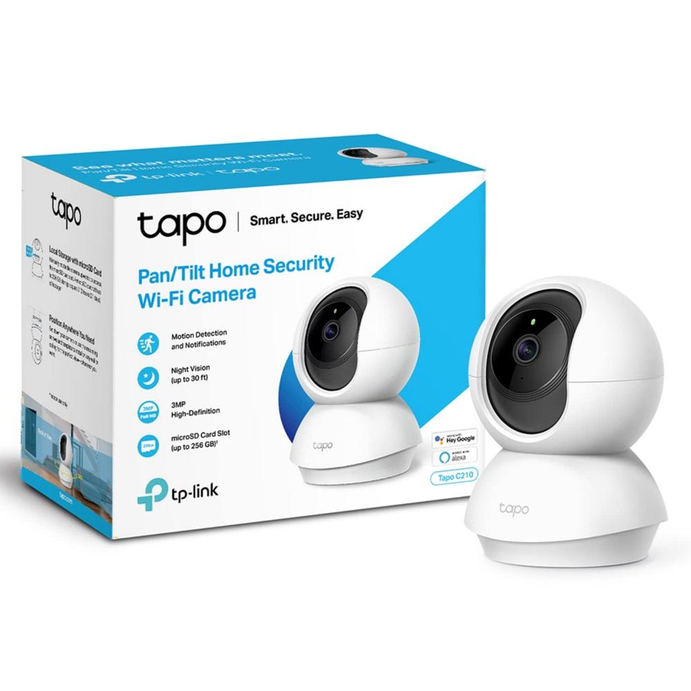 TP-LINK Tapo C210, 3,0Mpix, İç ve Dış Mekan, WiFi, 9Mt. Gece Görüşü, 360 Dönüş, Dikey ve Yatay Hareket, İki Yönlü Ses Güvenlik Kamerası