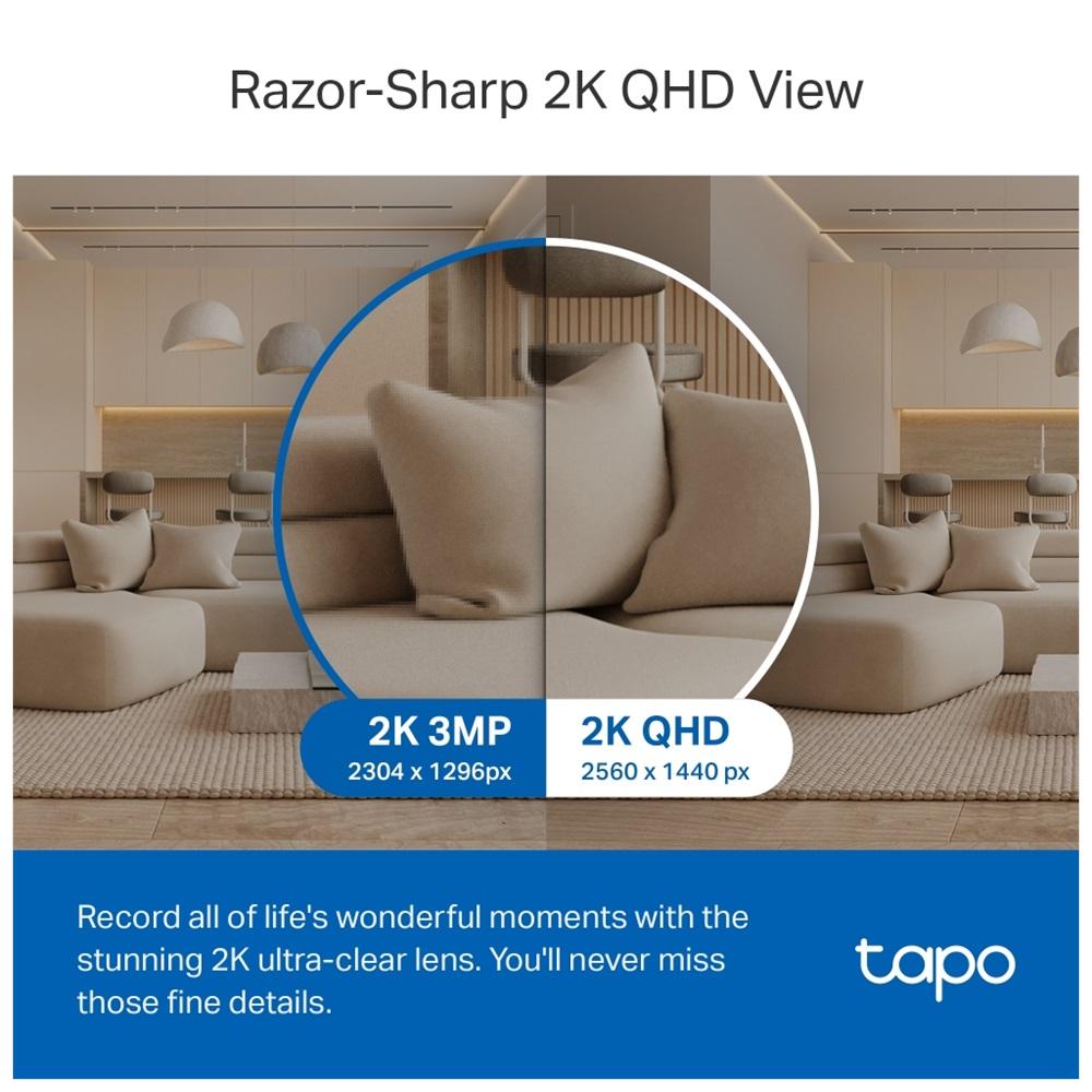 TP-LINK Tapo C220, 4,0Mpix, İç ve Dış Mekan, WiFi, 9Mt. Gece Görüşü, 360 Dönüş, İki Yönlü Ses Güvenlik Yapay Zeka Destekli Kamera