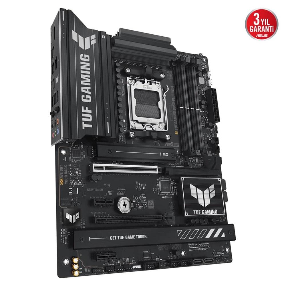 ASUS TUF GAMING B850-PLUS WIFI, 4xDDR5, 3x M.2, HDMI, DP, Type-C, Wi-Fi 7, Bluetooth v5.4, AM5 Soket GAMING Anakart