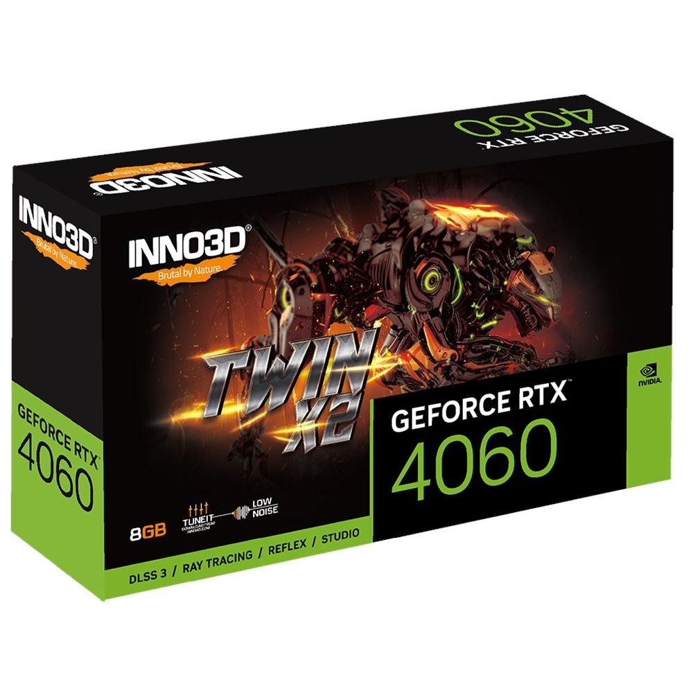 INNO3D N40602-08D6-173051N, TWIN X2, RTX4060, 8Gb, 128Bit, GDDR6, 1xHDMI, 3xDP GAMING Ekran Kartı