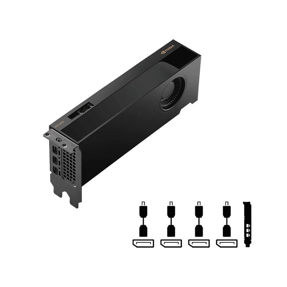 PNY QUADRO VCNRTX4000ADALP-SB, RTX4000 20GB, DDR6, 160Bit, Tek Fan, 4xMini DP, Ekran Kartı