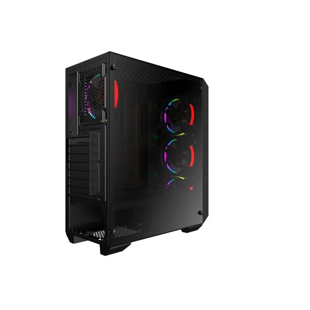 VENTO VG10F Mid Tower, 500W Siyah, Temperli Cam, RGB, ATX GAMING KASA