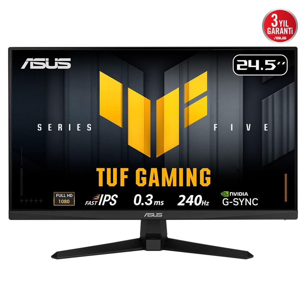 ASUS TUF GAMING VG259QM5A 24,5" 0.3ms, 240Hz, Full HD, DP, 2xHDMI, Hoparlör, Fast IPS LED, ELMB Sync Premium, GAMING Monitör