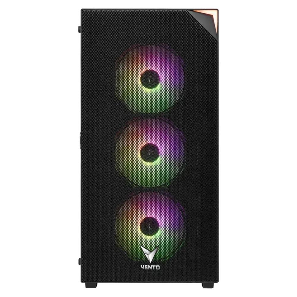 VENTO VG3400S Mid Tower, 650W 80+ Siyah, Temperli Cam, RGB, ATX GAMING KASA