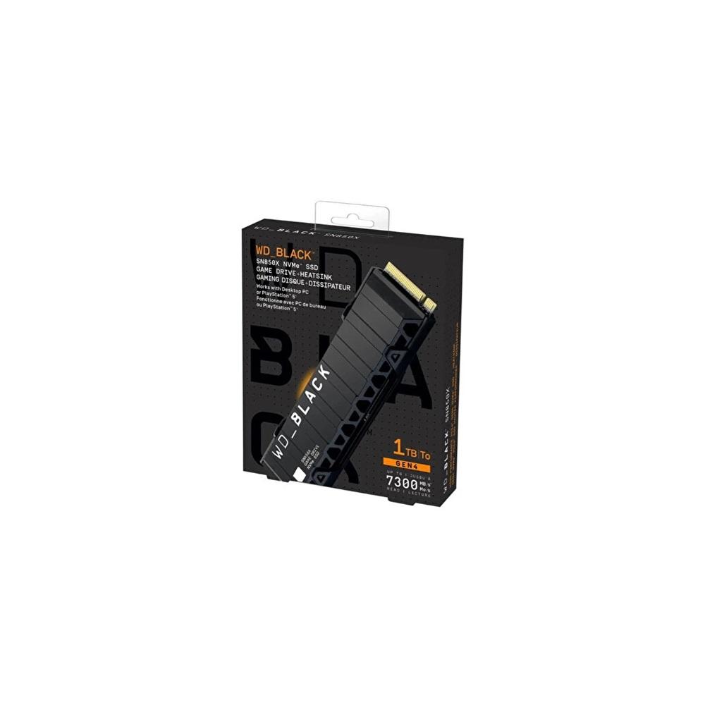 WD Black SN850X, WDS100T2XHE, 1TB, 7300/6600, Gen4, Soğutuculu, NVMe PCIe M.2 2280, SSD