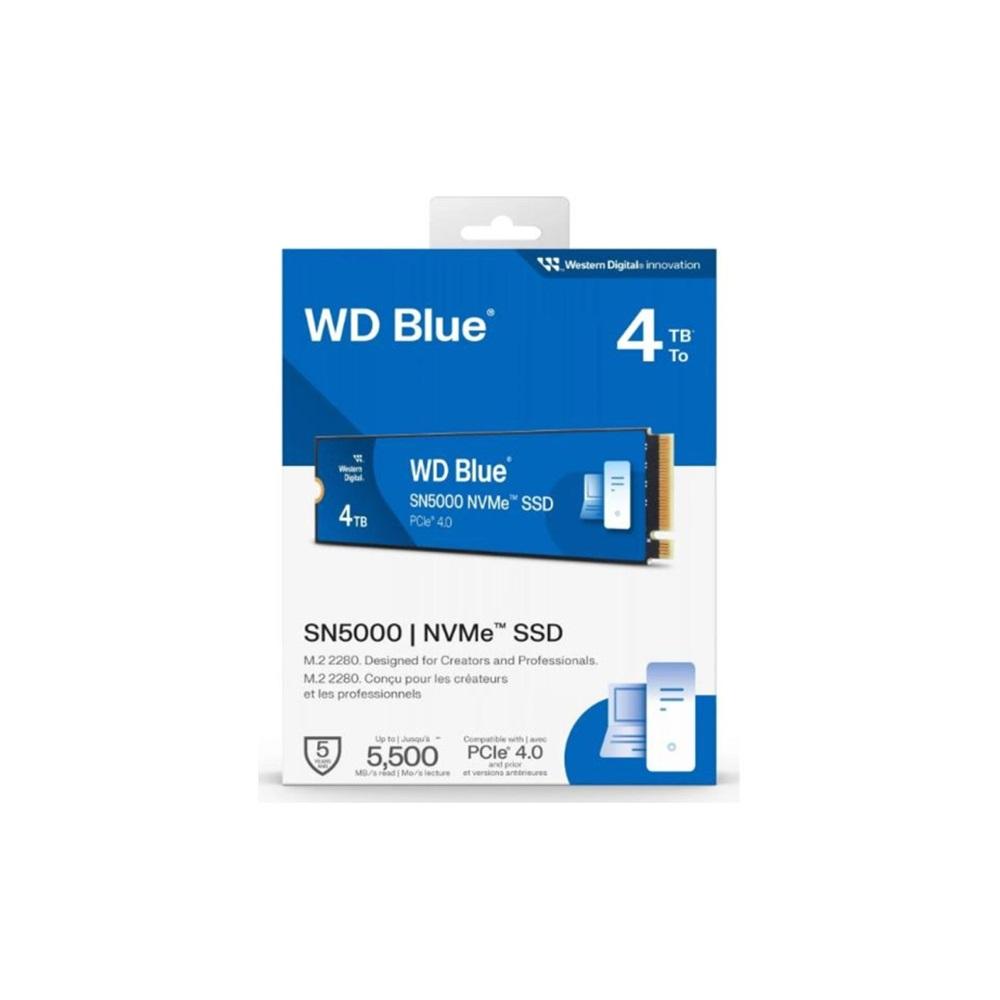 WD Blue SN5000, WDS400T4B0E, 4TB, 5500/5000, Gen4, NVMe PCIe M.2 2280, SSD
