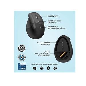 LOGITECH 910-006473, LIFT Siyah, Bluetooth, 1000dpi, Optik, 6 Tuşlu, Kablosuz, Mouse