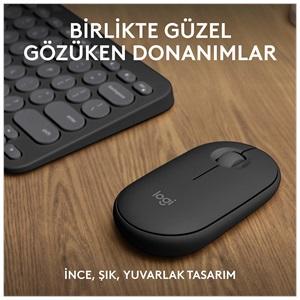 LOGITECH Pebble 2 Combo, Grafit, 920-012245, Bluetooth, Türkçe, Q, Multimedya, Mini Klavye Mouse Set