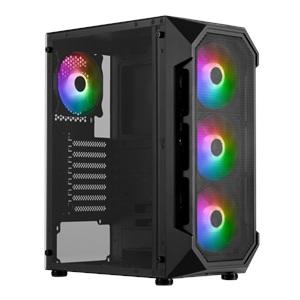 GAMDIAS AURA GC1, 500W, Tempered Glass, Mesh, ARGB, Micro ATX GAMING KASA