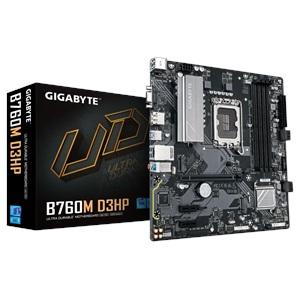 GIGABYTE B760M D3HP DDR5, 4xDDR5, 2xM.2, DP, HDMI, VGA, 12-13.14.Nesil, LGA1700 Soket, Anakart