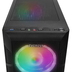 EVEREST CREST-V1, Mesh, PSU Yok, 4x12cm RGB Fan, Temperli Cam Yan Panel, ATX, GAMING KASA