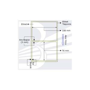 PG Etiket 100mmx76mm (Tek Kolonda 1li) , Toplam 570 ad (VELLUM)