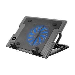 FRISBY FNC-35ST 14cm Fan, 10"-17" Notebook Soğutucu, 5 Kademeli Stand, Mavi Ledli (Siyah)