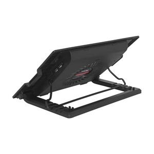 FRISBY FNC-37ST 14cm Fan, 10"-17" Notebook Soğutucu, 5 Kademeli Stand, Mavi Ledli (Siyah)