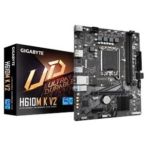 GIGABYTE H610M K V2, rev.1.0, 2xDDR5, M.2, DP, HDMI, 12-13.Nesil, LGA1700 Soket, Anakart