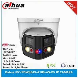 DAHUA IPC-PDW3849-A180-AS-PV 2X4Mpix, 2,8mm Lens,H265+, 25Mt Gece Görüşü, IP67, Dahili Mikrofon, TiOC Duo Süper Geniş Açı Dome Ip Kamera