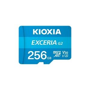 KIOXIA 256GB ExceriaG2, LMEX1L256GG2, U1 V30 4K, CL10, 100Mb/s, MicroSD Kart Bellek (SD Adaptörlü)