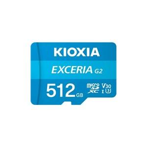 KIOXIA 512GB ExceriaG2, LMEXL512GG2 U1 V30 4K, CL10, 100Mb/s, MicroSD Kart Bellek (SD Adaptörlü)