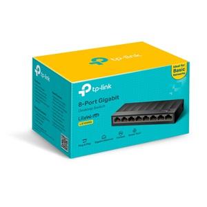 TP-LINK LS1008G, Green Tech, 8 Port GigaBit, Yönetilemez, Masaüstü Switch