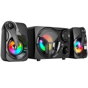 MIKADO MD-BT28, 11W, 2+1, Masaüstü, RGB Aydınlatma, BT/TF Card/USB, FM Radyo, Siyah Kasa, Speaker