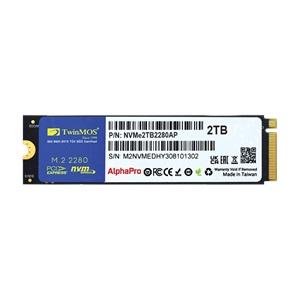 TwinMOS NVMe2TB2280AP, AlphaPro, 2TB, 3600-3250Mb/s, Gen3, NVMe PCIe M.2 2280, SSD, TLC, 3DNAND