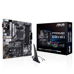 ASUS PRIME B550M-A WIFI II, 4xDDR4, 2x M.2, D-SUB, DVI, HDMI, Wi-Fi 6, Bluetooth v5.2, AM4 Soket Anakart