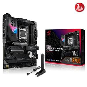 ASUS ROG STRIX X870E-E GAMING WIFI, 4xDDR5, 5xM.2, HDMI, DP, Type-C, PCIe 5.0, 2xWi-Fi 7, Bluetooth v5.4, AMD Ryzen 9000-8000 ve 7000 Serisi, AM5 Soket Anakart