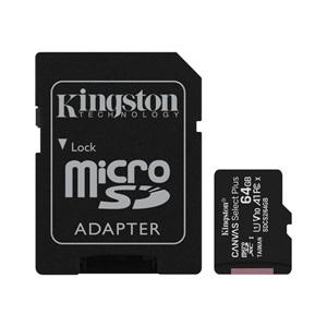 KINGSTON SDCS2/64GB, CANVAS, CL10, 100Mb/s, MicroSD Kart Bellek (SD Adaptörlü)