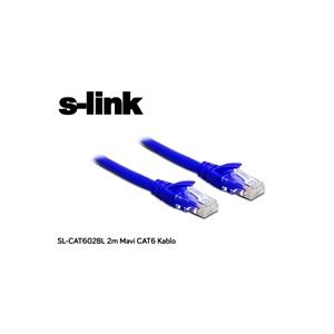 S-LINK SL-CAT602BL, CAT6, Patch, 2Mt, Kablo (Mavi)