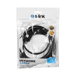 S-LINK SL-CAT603BK, CAT6, Patch, 3Mt, Kablo (Siyah)