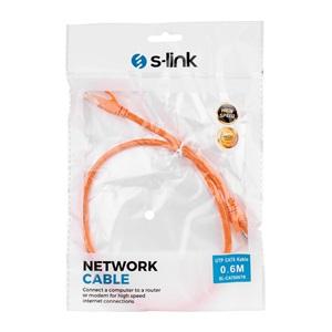 S-LINK SL-CAT606TR CAT6 Patch 60CM Kablo (Turuncu)