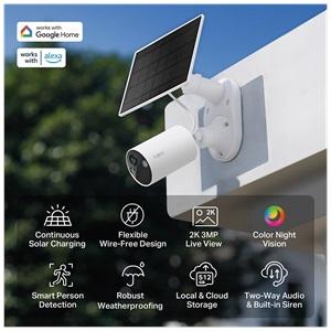 TP-LINK Tapo C410 KIT, 3,0Mpix, Dış Mekan, IP65, WiFi, 9Mt. Renkli Gece Görüşü, İki Yönlü Ses, Güneş Enerjili Güvenlik Kamerası Kiti