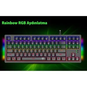 T-DAGGER BALI, T-TGK311, USB Kablolu, Türkçe Q, Rainbow RGB, Mechanical, Blue Switch, Gaming Klavye (Powered By REDRAGON)