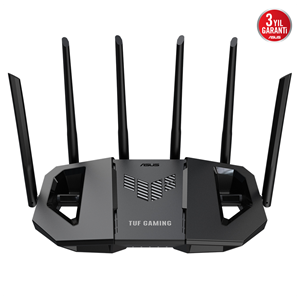 ASUS TUF-BE6500, BE6500, 3 Port, 6500Mbps, Dual Band, WİFİ 7, AiMesh, AiProtection Pro, GAMING Extendable Router