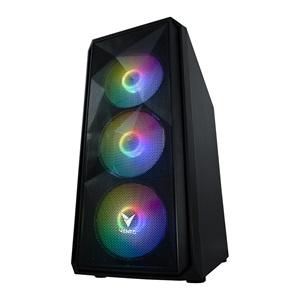 VENTO VG10F Mid Tower, 500W Siyah, Temperli Cam, RGB, ATX GAMING KASA