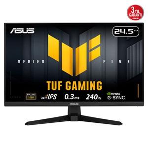 ASUS TUF GAMING VG259QM5A 24,5" 0.3ms, 240Hz, Full HD, DP, 2xHDMI, Hoparlör, Fast IPS LED, ELMB Sync Premium, GAMING Monitör