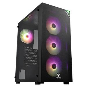 VENTO VG4200S Mid Tower, 850W 80+ Siyah, Temperli Cam, RGB, ATX GAMING KASA