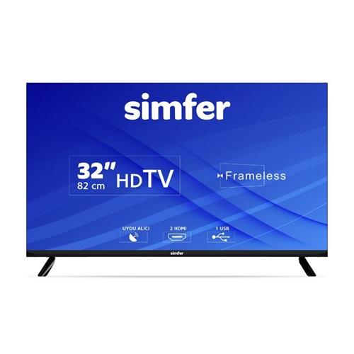 SİMFER 32SFS3N, 32" 82cm, HD Ready, Dahili Uydu Alıcılı, Led Televizyon