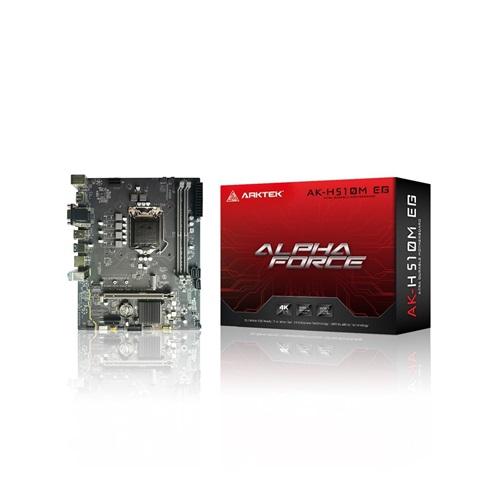 ARKTEK ALPHA FORCE, AK-H510M EG, 2xDDR4, M.2, HDMI, DP, 10-11.Nesil, LGA1200 Soket, Anakart